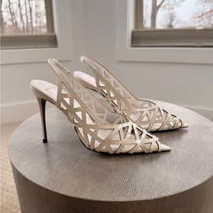 Chic Geometric Cutout Slingback Heels